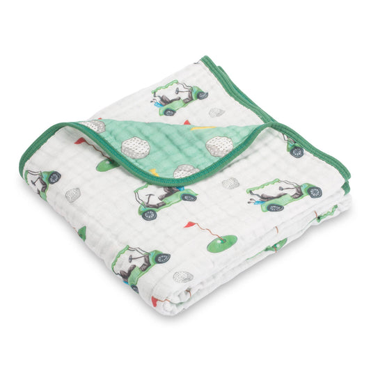 Golf A Round Sports Theme Baby Toddler Muslin Blanket