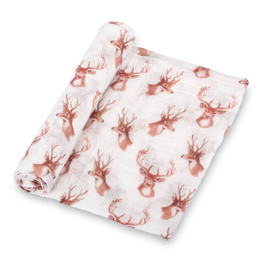Oh Deer Baby 100% Cotton Muslin Swaddle Blanket 47"x47"