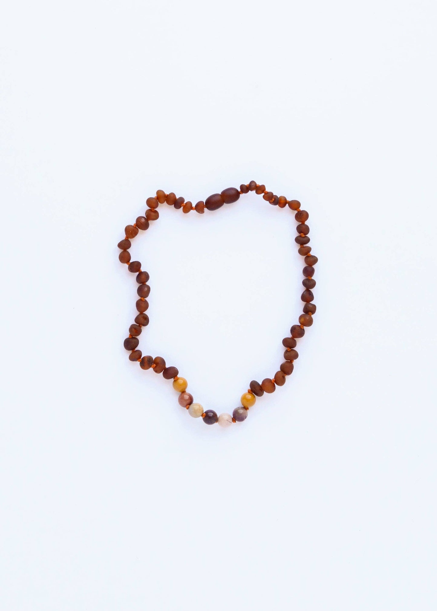 Raw Cognac Baltic Amber + Mookaite Jasper || Necklace