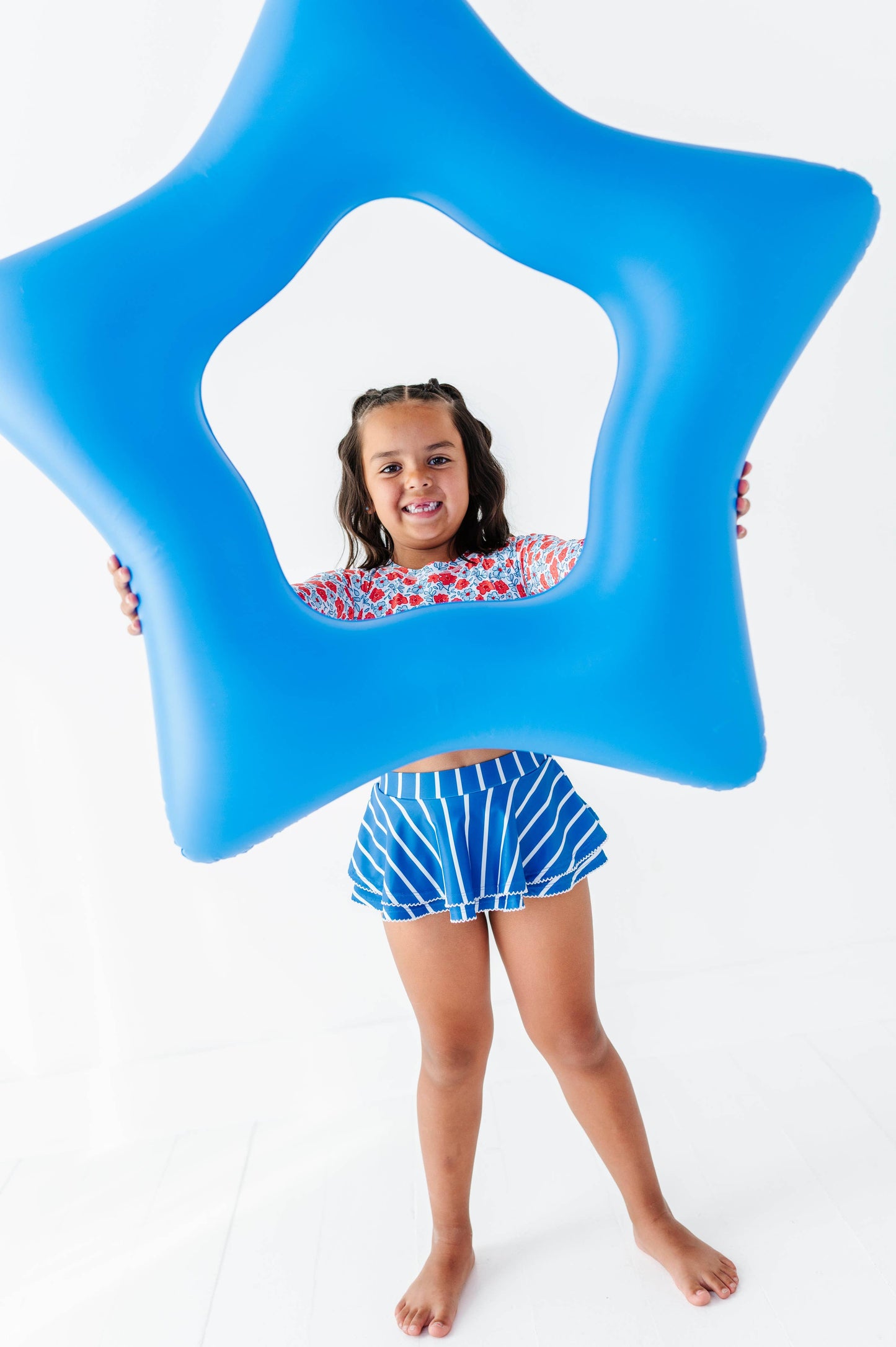 Ditsy 4th of July Floral | Rashguard Skirted 2-Piece