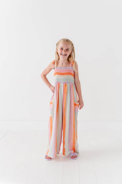 Sorbet Stripe | LINEN ROMPER