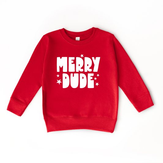 Merry Dude Kids Pullover Sweatshirt   : Red