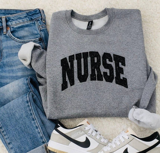Embroidered Nurse Sweatshirt