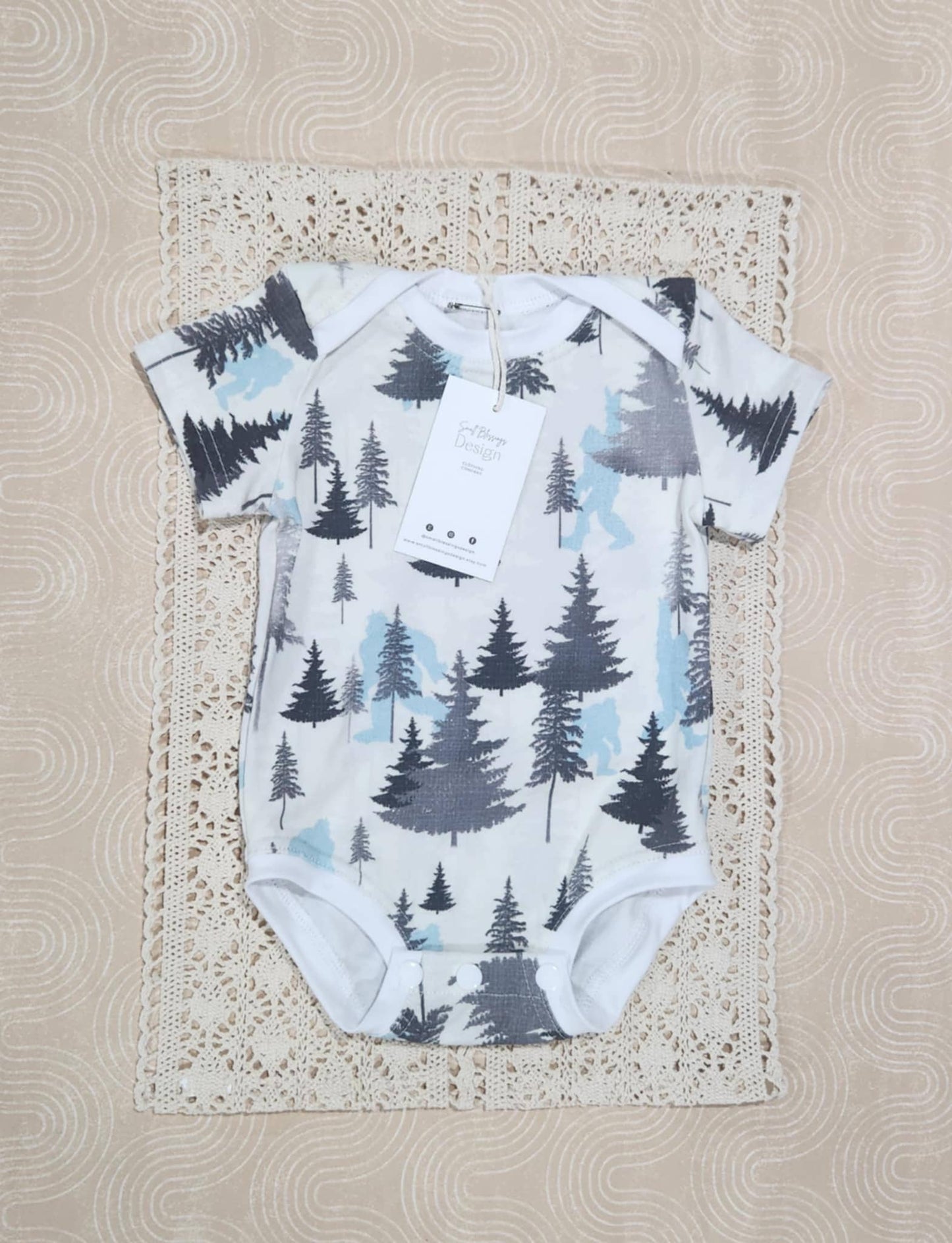Infant bodysuit, camping bodysuit, infant romper, big foot