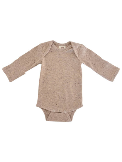 Tan Speckle / Long Sleeve Bodysuit:
