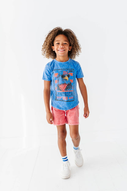 Eagle Stamp | BLUE Boys Curve Hem Tee