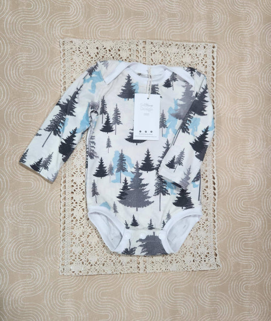 Infant bodysuit, camping bodysuit, infant romper, big foot