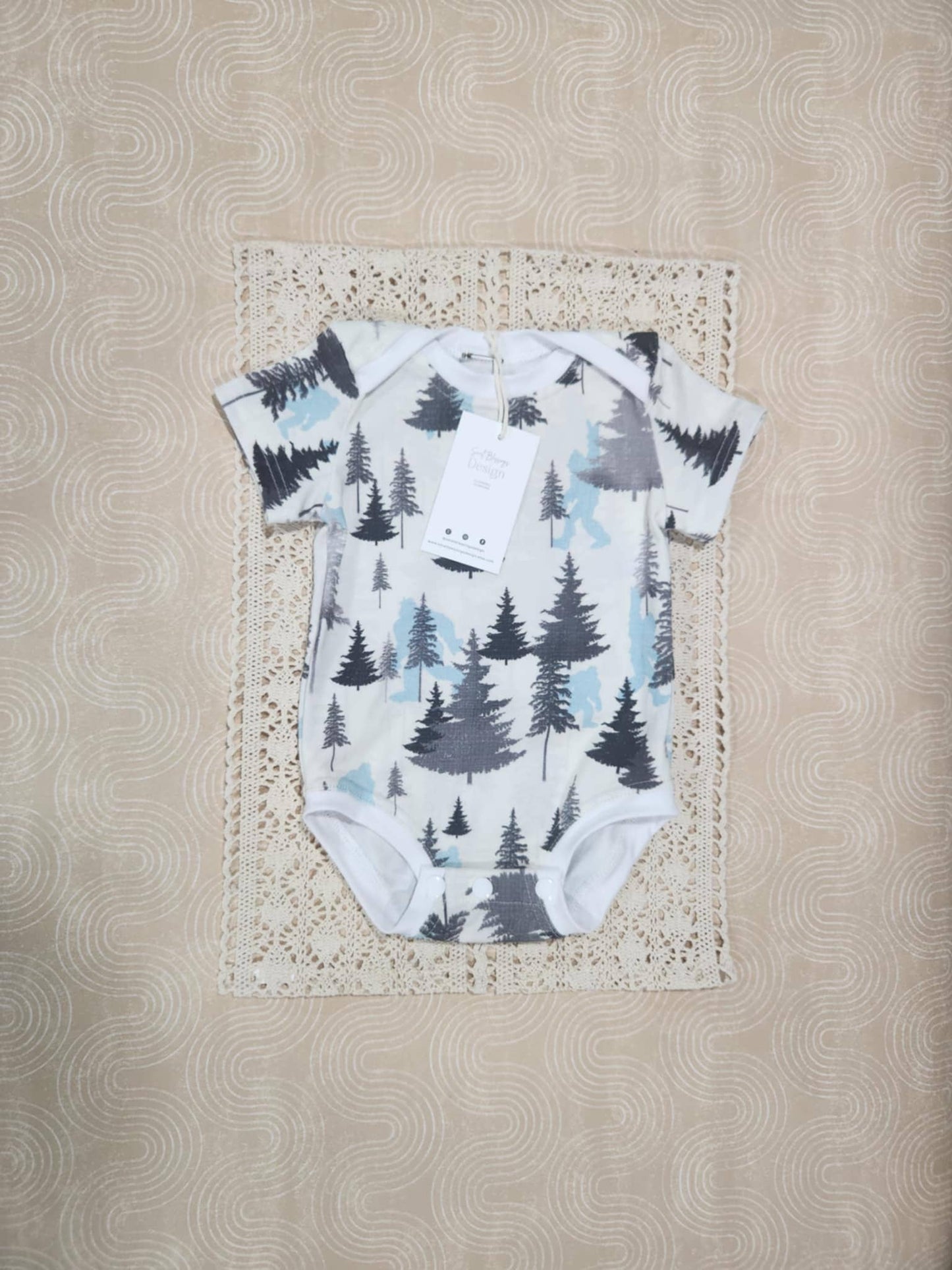Infant bodysuit, camping bodysuit, infant romper, big foot