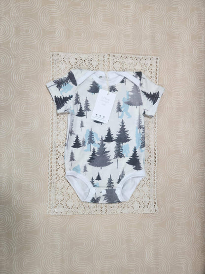 Infant bodysuit, camping bodysuit, infant romper, big foot