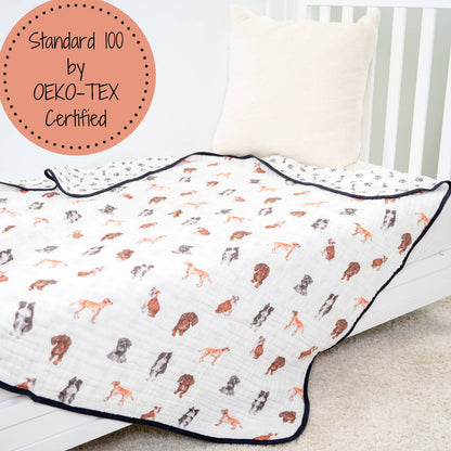 Adorable Dog Baby Toddler Muslin Blanket