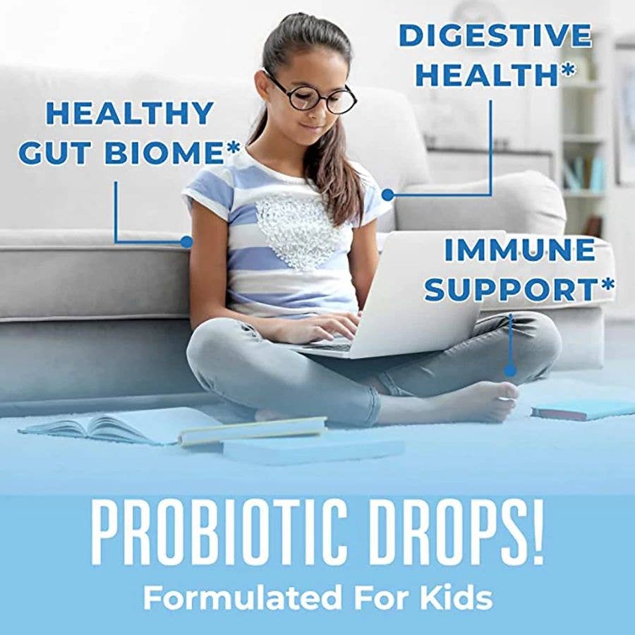 Organic Unflavored Kids Probiotic Liquid Drops, Vegan