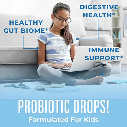 Organic Unflavored Kids Probiotic Liquid Drops, Vegan