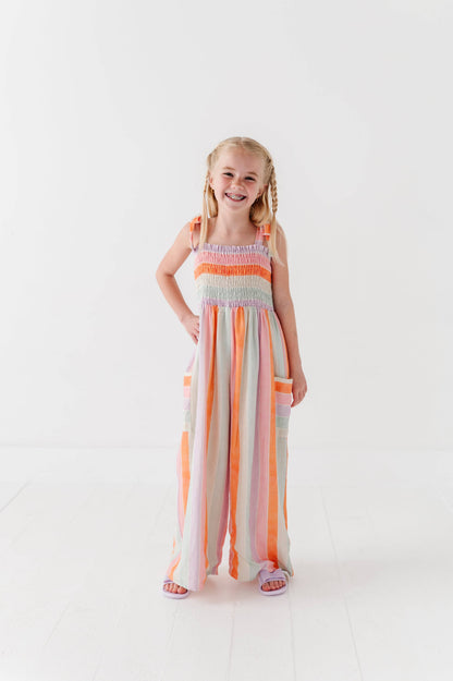 Sorbet Stripe | LINEN ROMPER