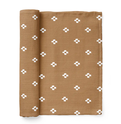 Boho Square Brown Baby Blanket