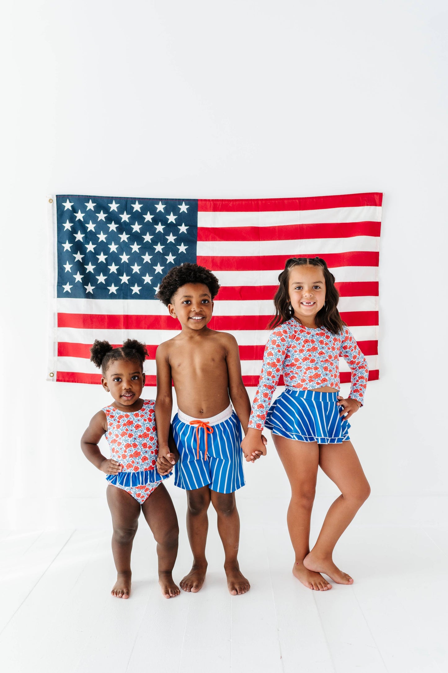 Ditsy 4th of July Floral | Skirted ONE-Piece
