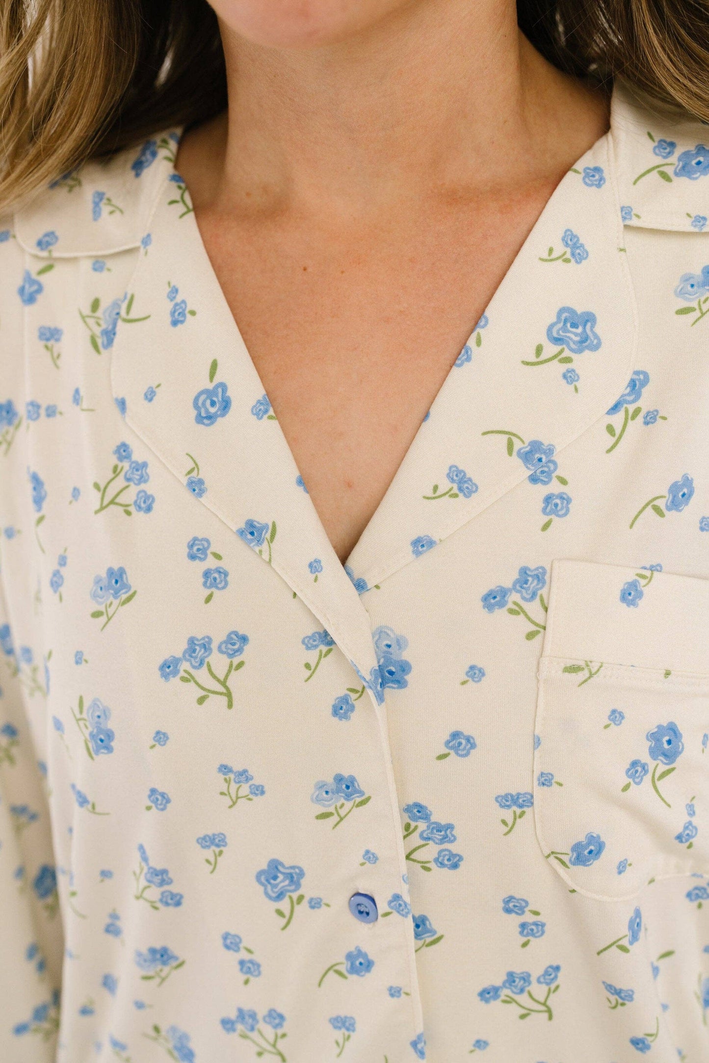 Blue Blooms Women's Bamboo Set