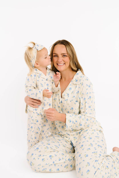 Blue Blooms Women's Bamboo Set