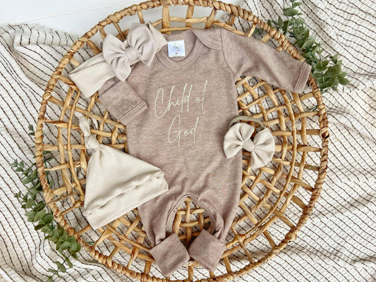Baby Romper | Child of God Mocha Brown Outfit: Romper Only