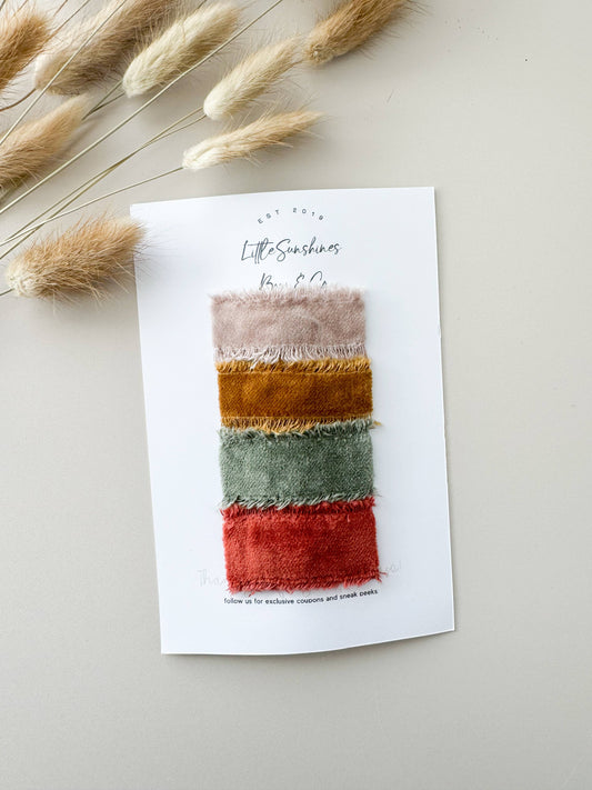 Velvet & Fringe Snap Clip Sets- Set of 4: Fringe Set