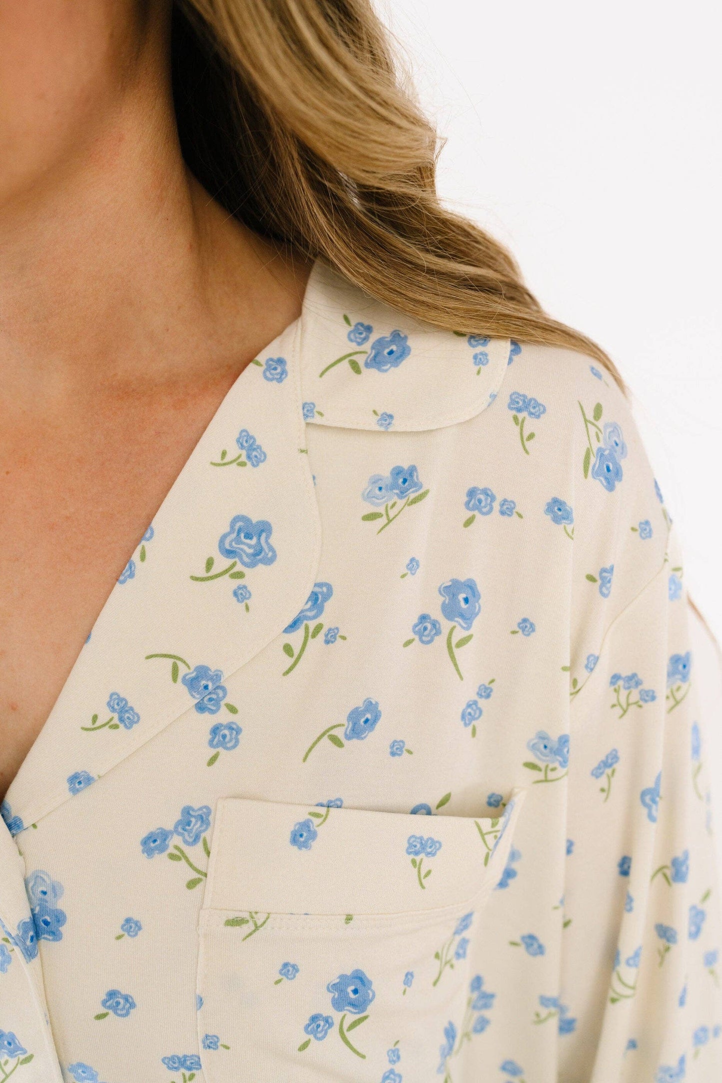 Blue Blooms Women's Bamboo Set