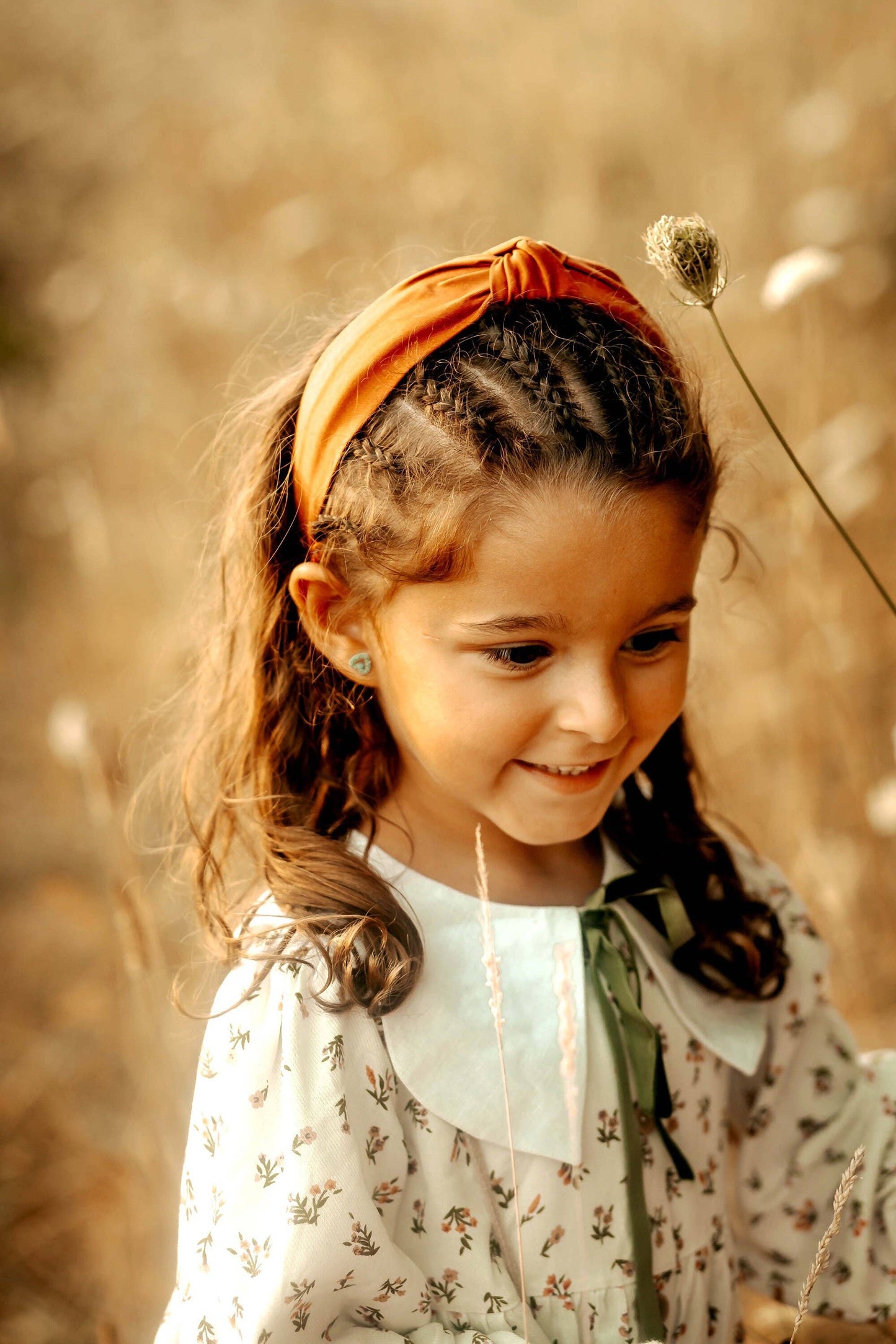 Black & White Cow Small Print Top Knot Headband