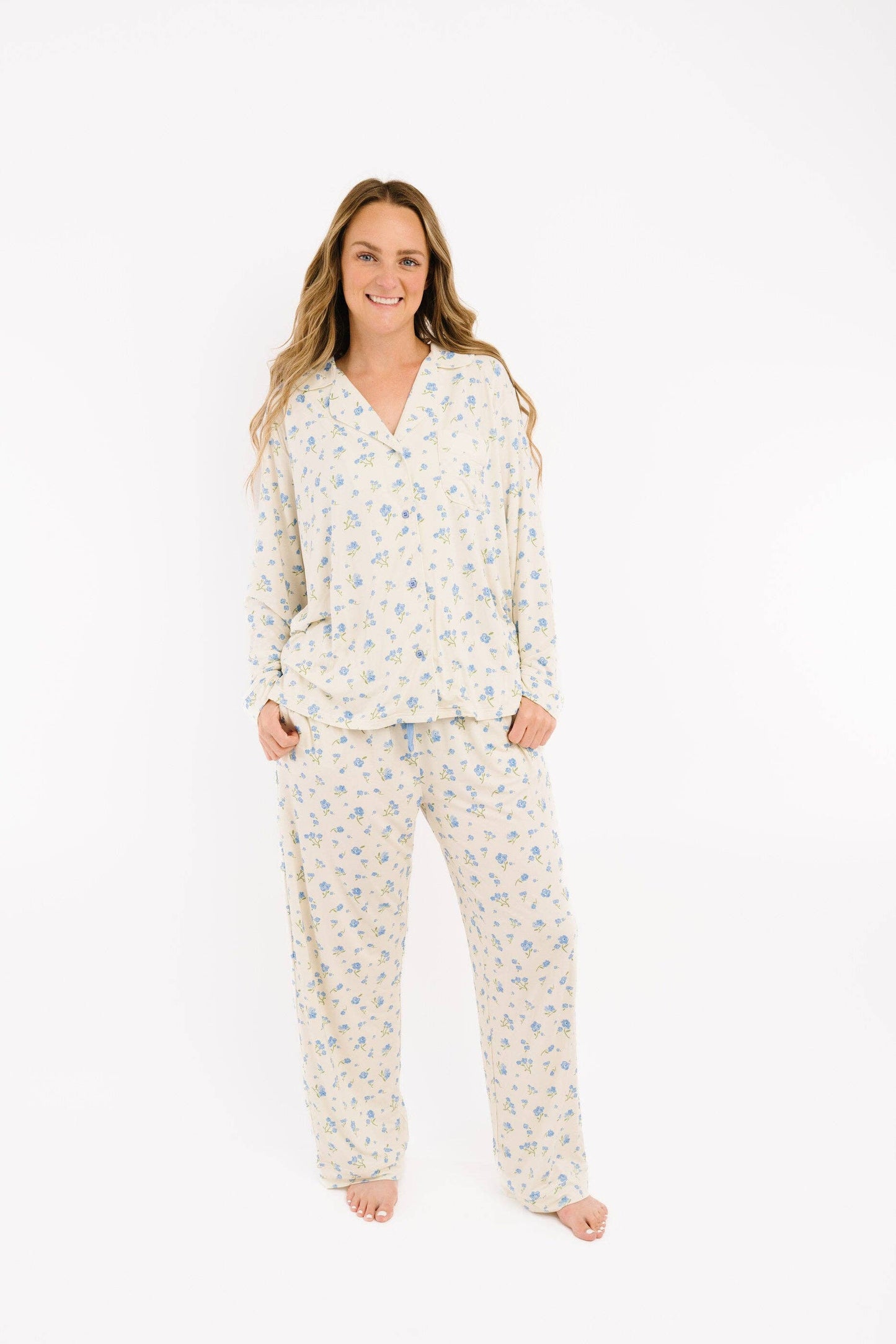 Blue Blooms Women's Bamboo Set