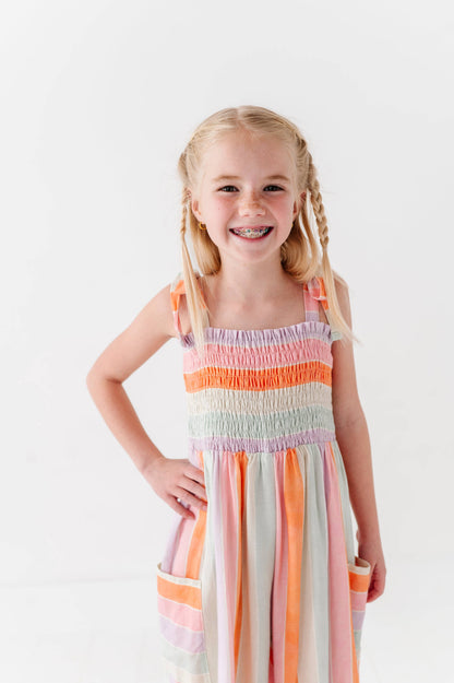 Sorbet Stripe | LINEN ROMPER