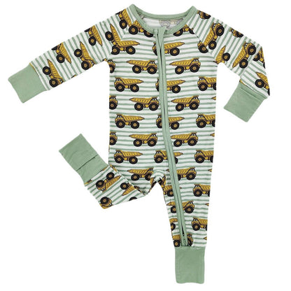 Dump Trucks Bamboo Sleeper: 0-3M