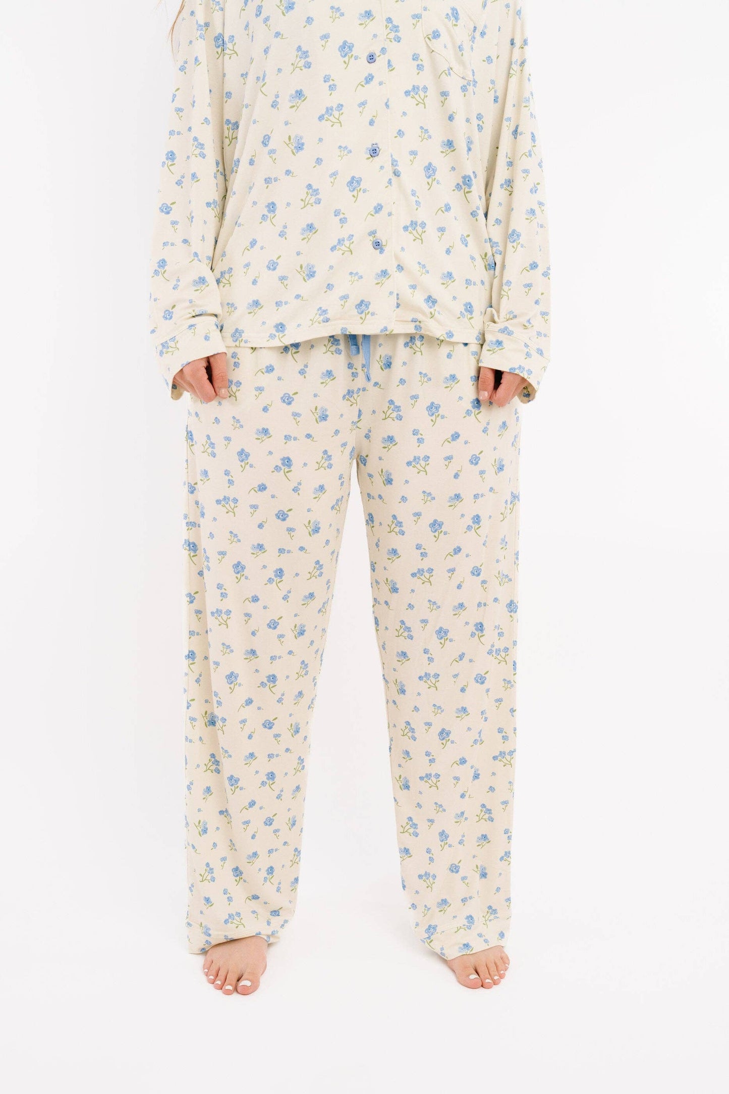 Blue Blooms Women's Bamboo Set