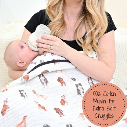 Adorable Dog Baby Toddler Muslin Blanket