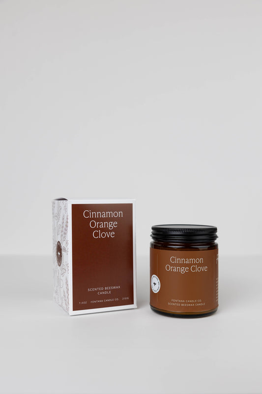 Cinnamon Orange Clove Essential Oil Beeswax Jar Candle