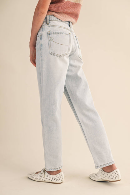 TWEEN KIDS GIRLS STRAIGHT LEG DENIM PANTS (7-14): 11/12