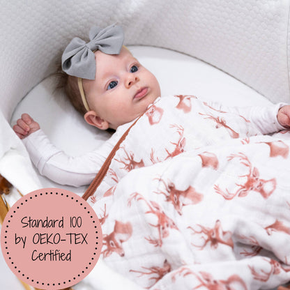 Oh Deer Baby Toddler 100% Cotton Muslin Blanket