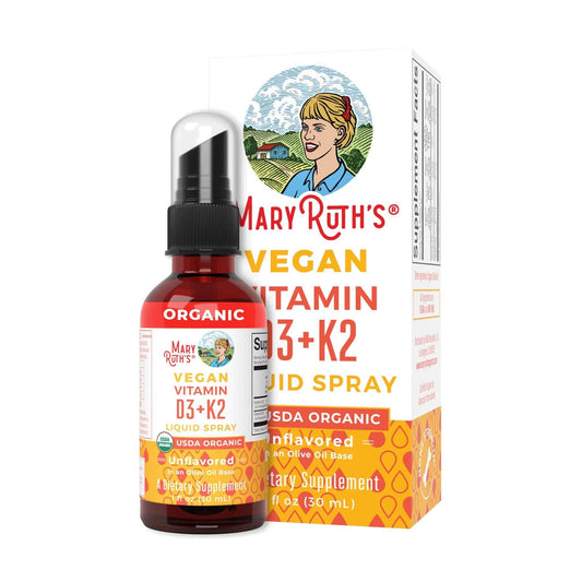 Organic Vitamin D3 + K2 Liquid Spray, Vegan, Supplement