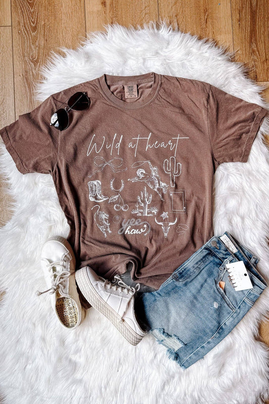 Wild At Heart Graphic Tee - Espresso