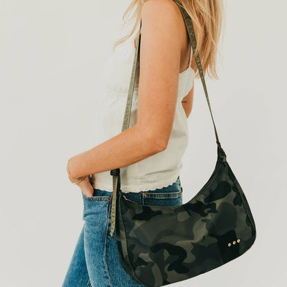 Sara Nylon Crossbody Bag: BLACK