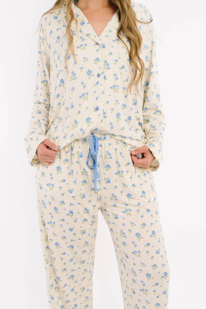 Blue Blooms Women's Bamboo Set