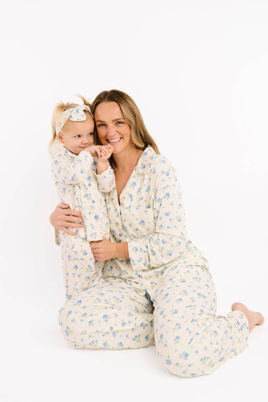 Blue Blooms Women's Bamboo Set