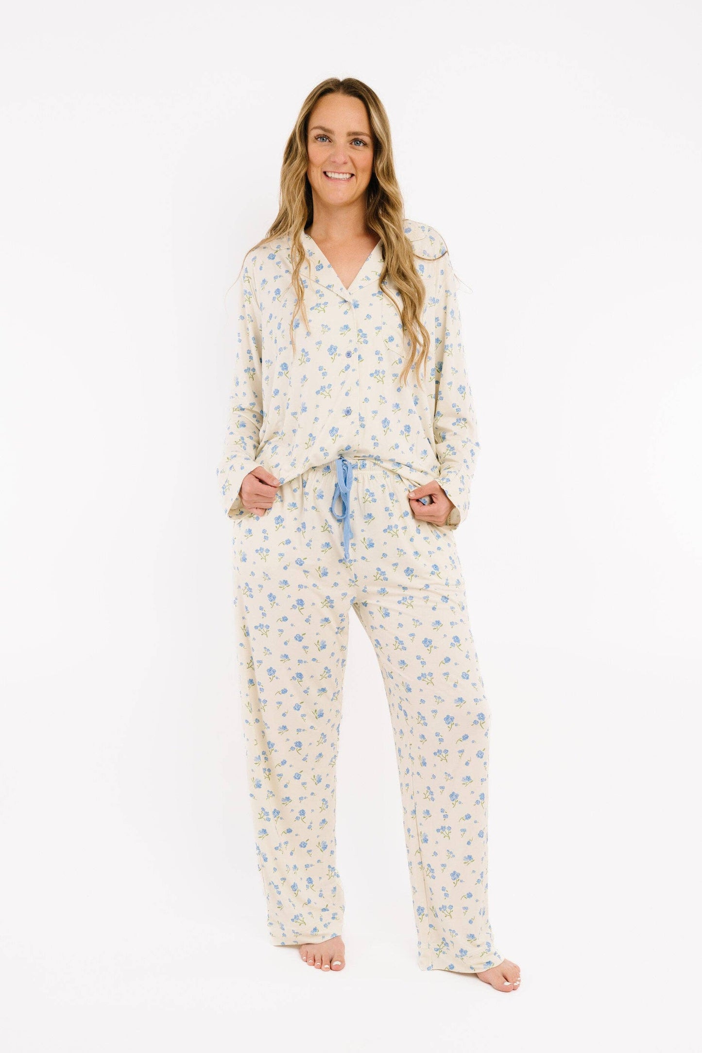 Blue Blooms Women's Bamboo Set