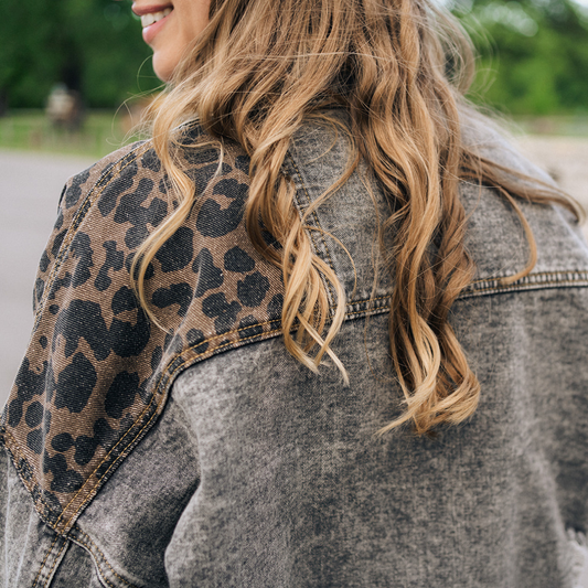Leopard Denim Jacket