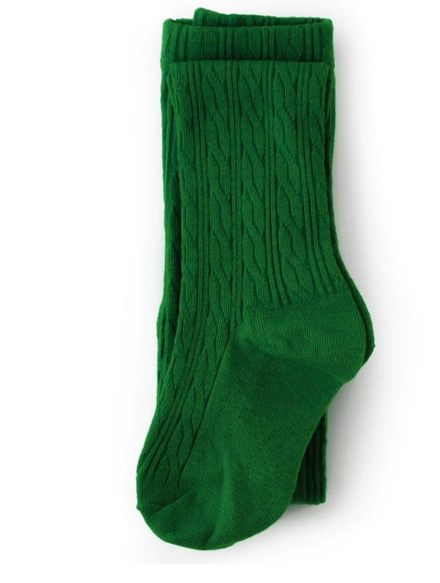 Holly Green Cable Knit Tights