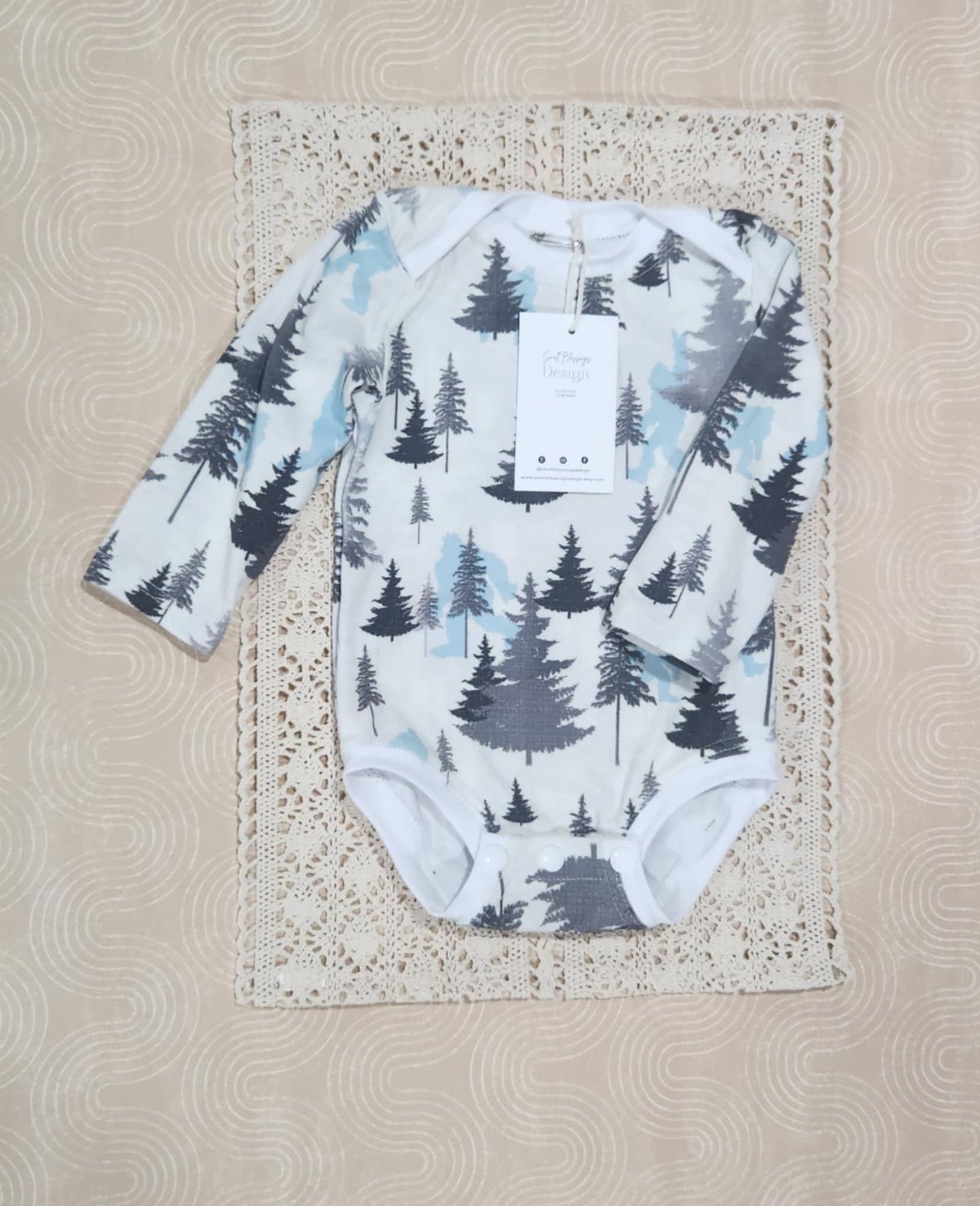 Infant bodysuit, camping bodysuit, infant romper, big foot