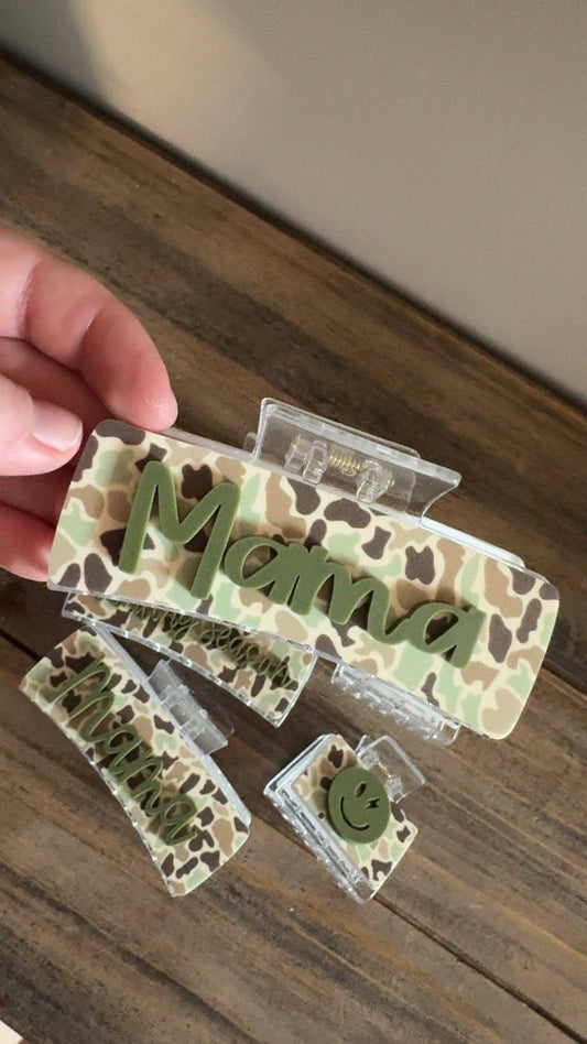 Camo Claw Clips: Mama