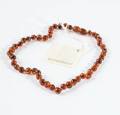 Polished Cognac Baltic Amber || Necklace: