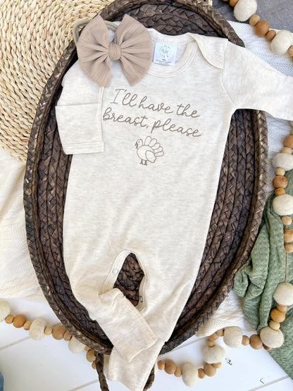 Baby Romper | I'll Have The Breast Funny Thanksgiving Outfit