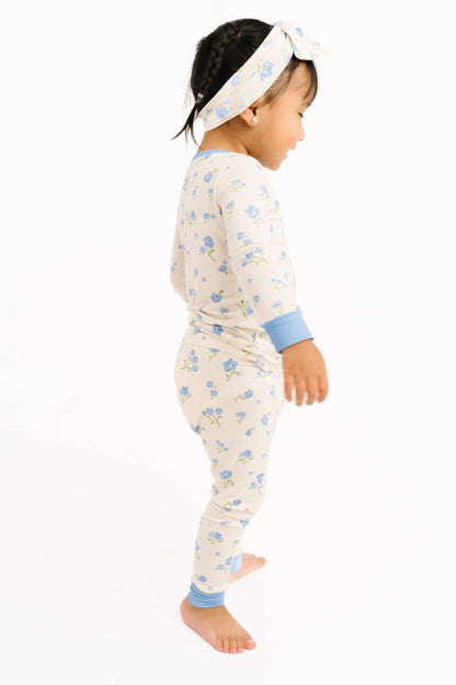 Blue Blooms Bamboo Set