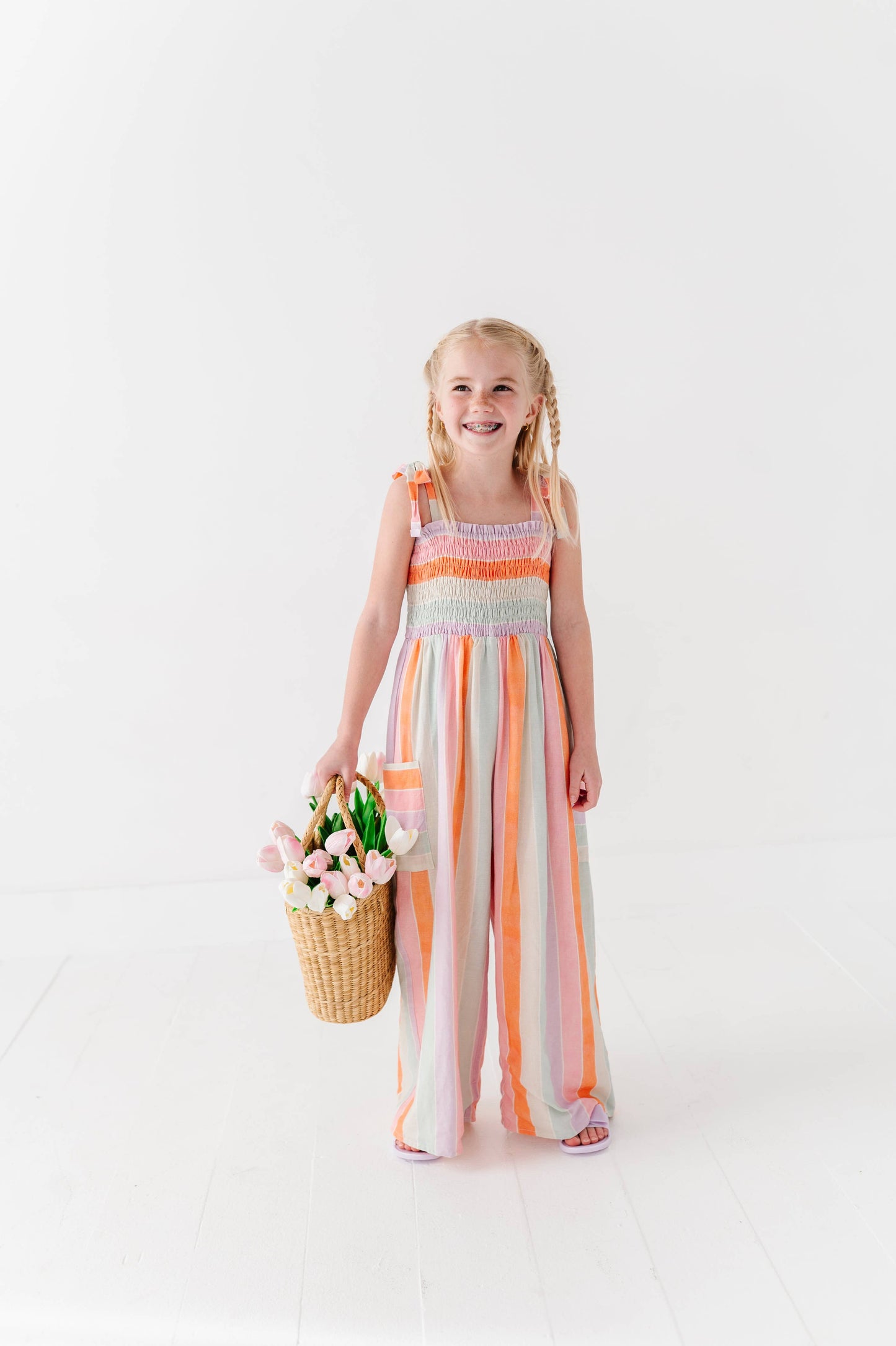 Sorbet Stripe | LINEN ROMPER