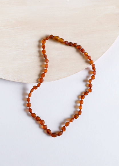 Raw Cognac Baltic Amber || Classic || Necklace: 11" Baby Necklace