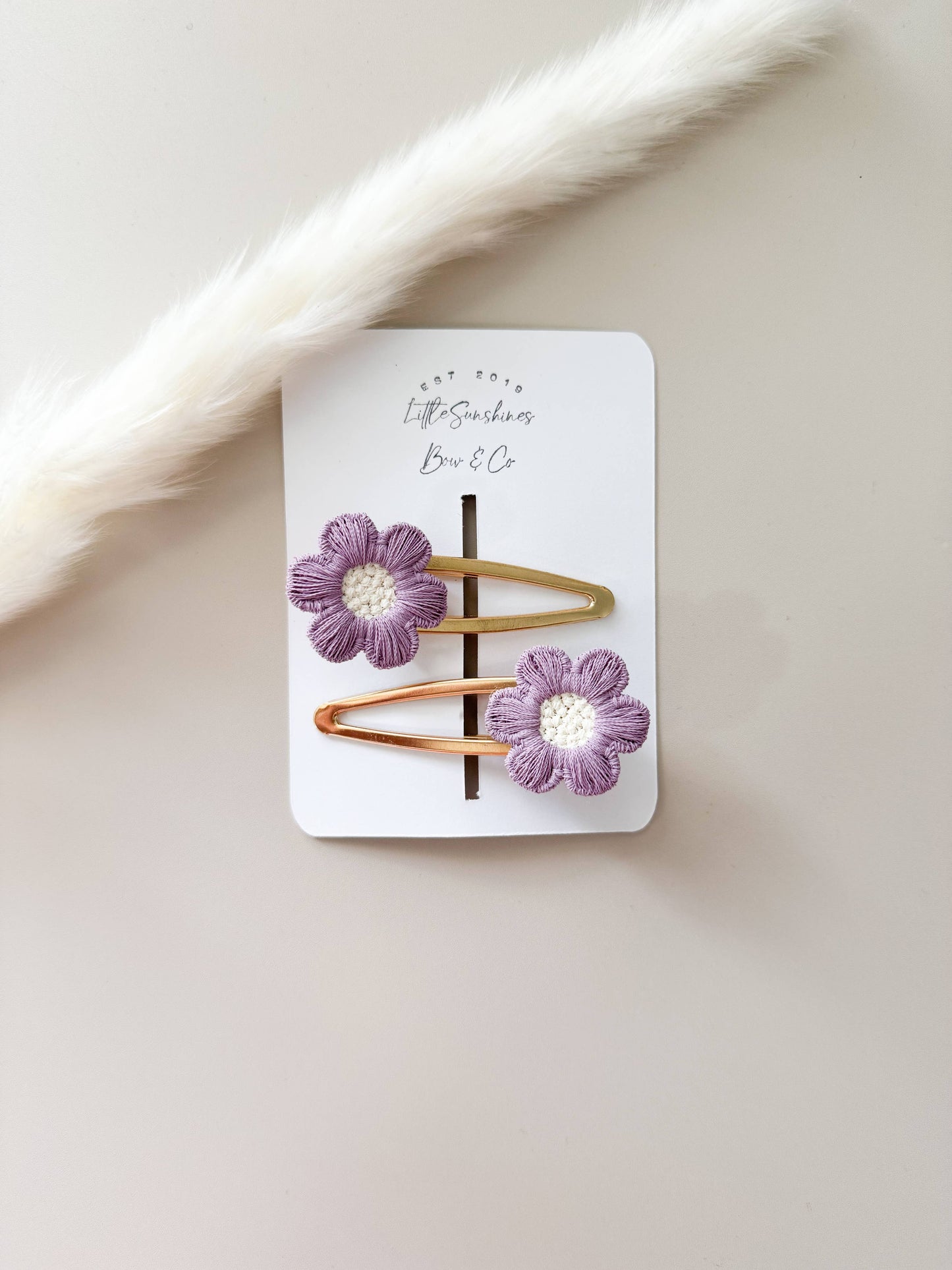 Flower Hair Clips- Set of 2 : Red