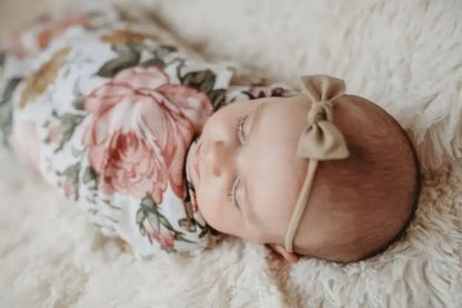 Garden Floral White Muslin Swaddle